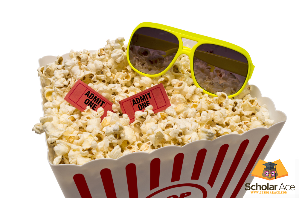 movie review popcorn box