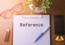 Reference And Citation reference word written on notepad