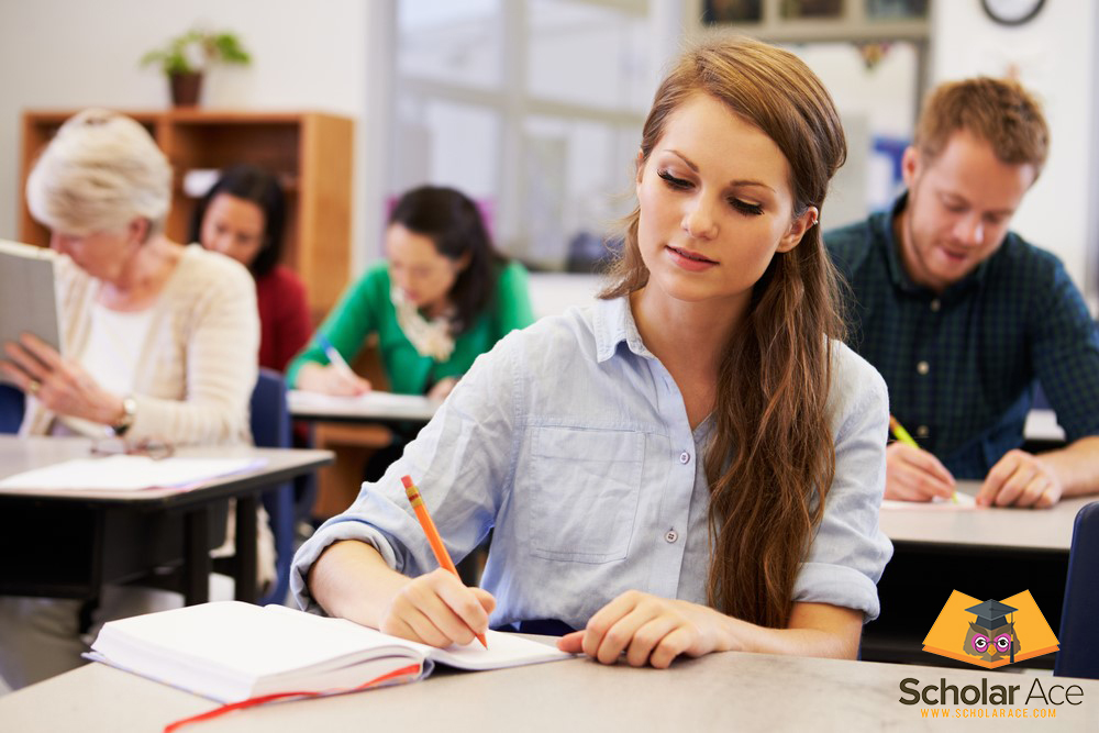 student giving TEFL course exam