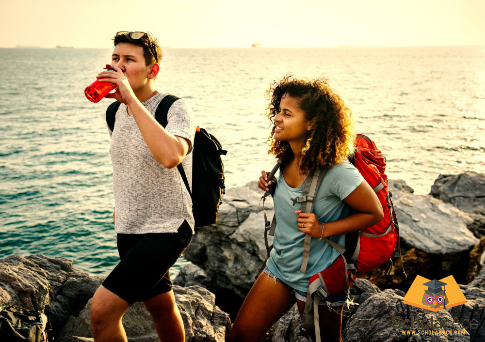 two students enjoying travelling in gap year